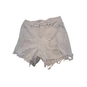 Women's white Cutoff Distressed Shorts by Hammer Jean